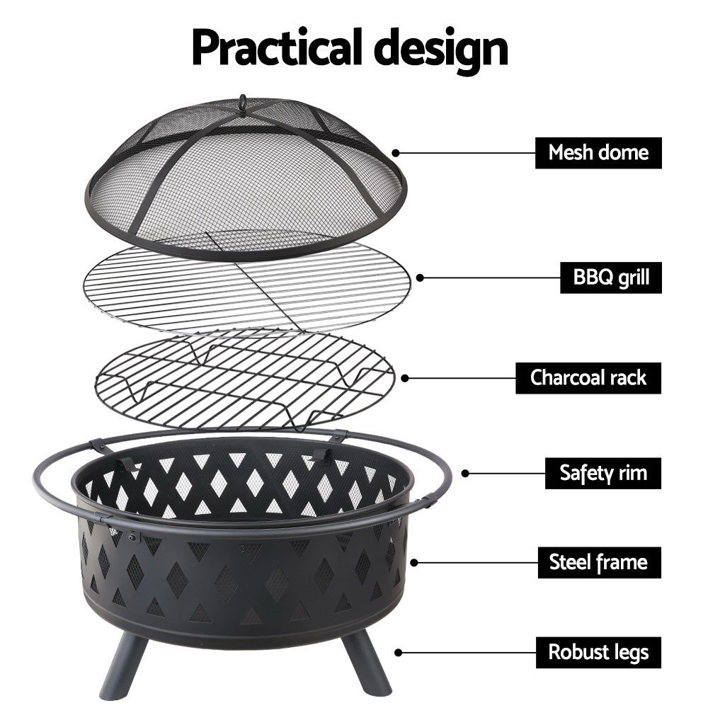 Fire Pit Bbq Grill 82Cm