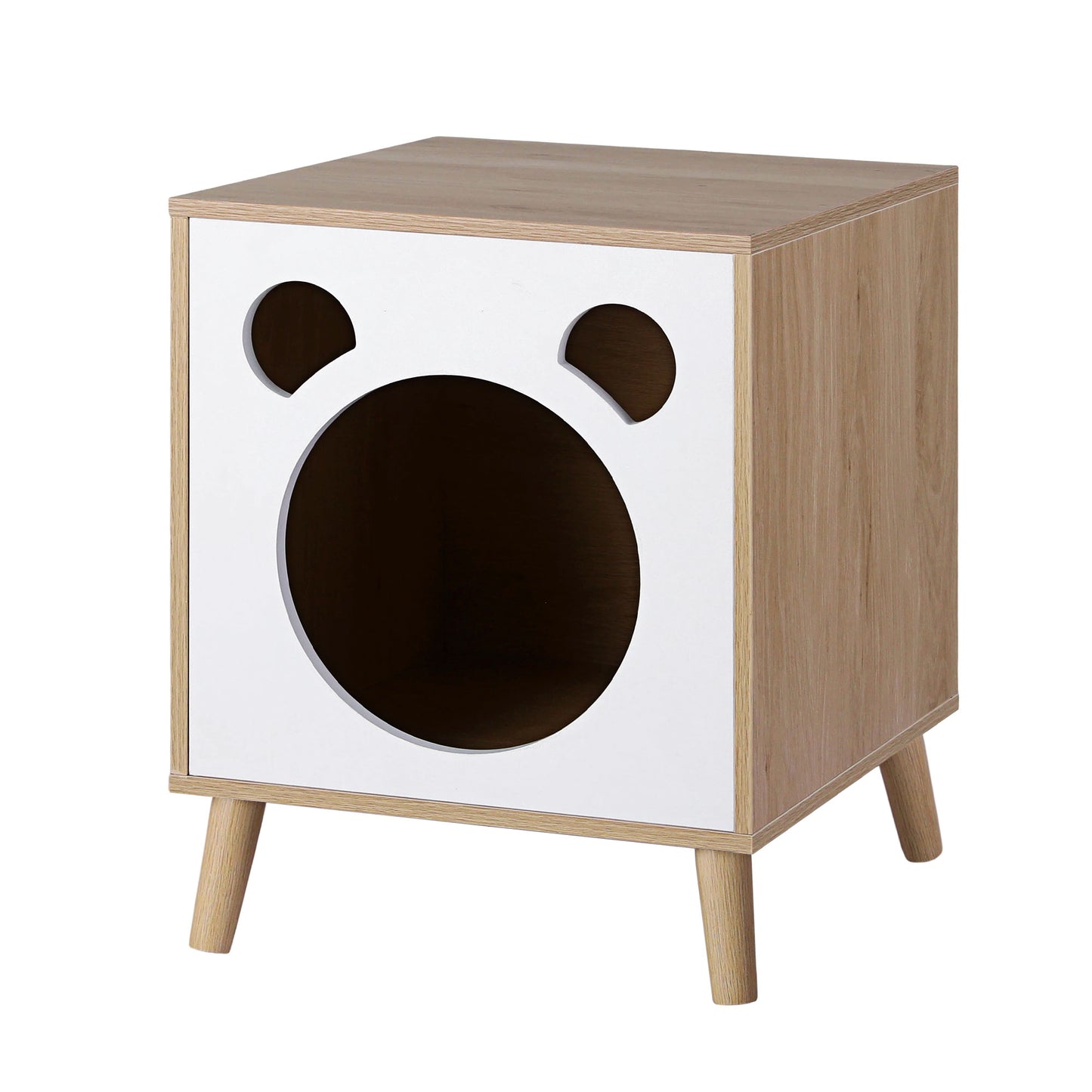 Cat Nest Bedside Table Solid Wood Legs | HomeAndLiving - 7