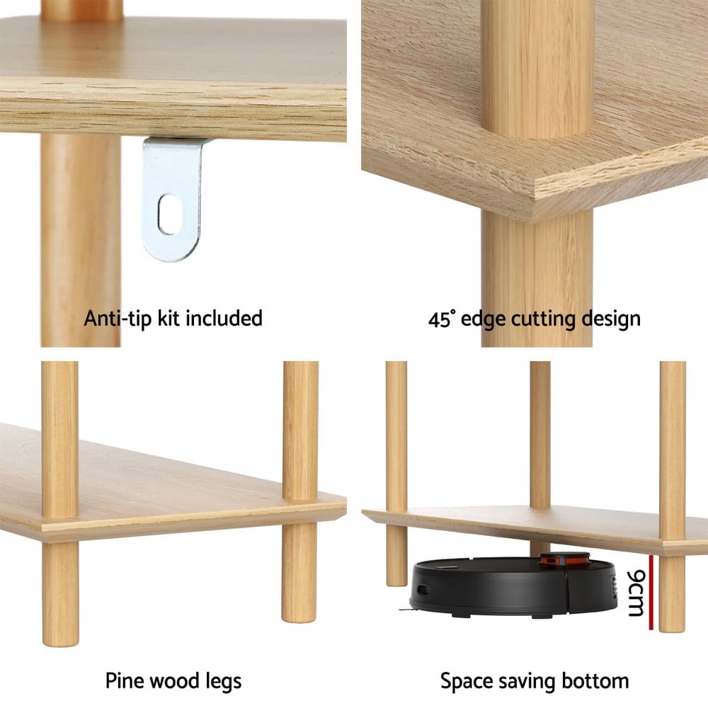 5 Tier Wooden Bookcase Shelf 80x30x150cm
