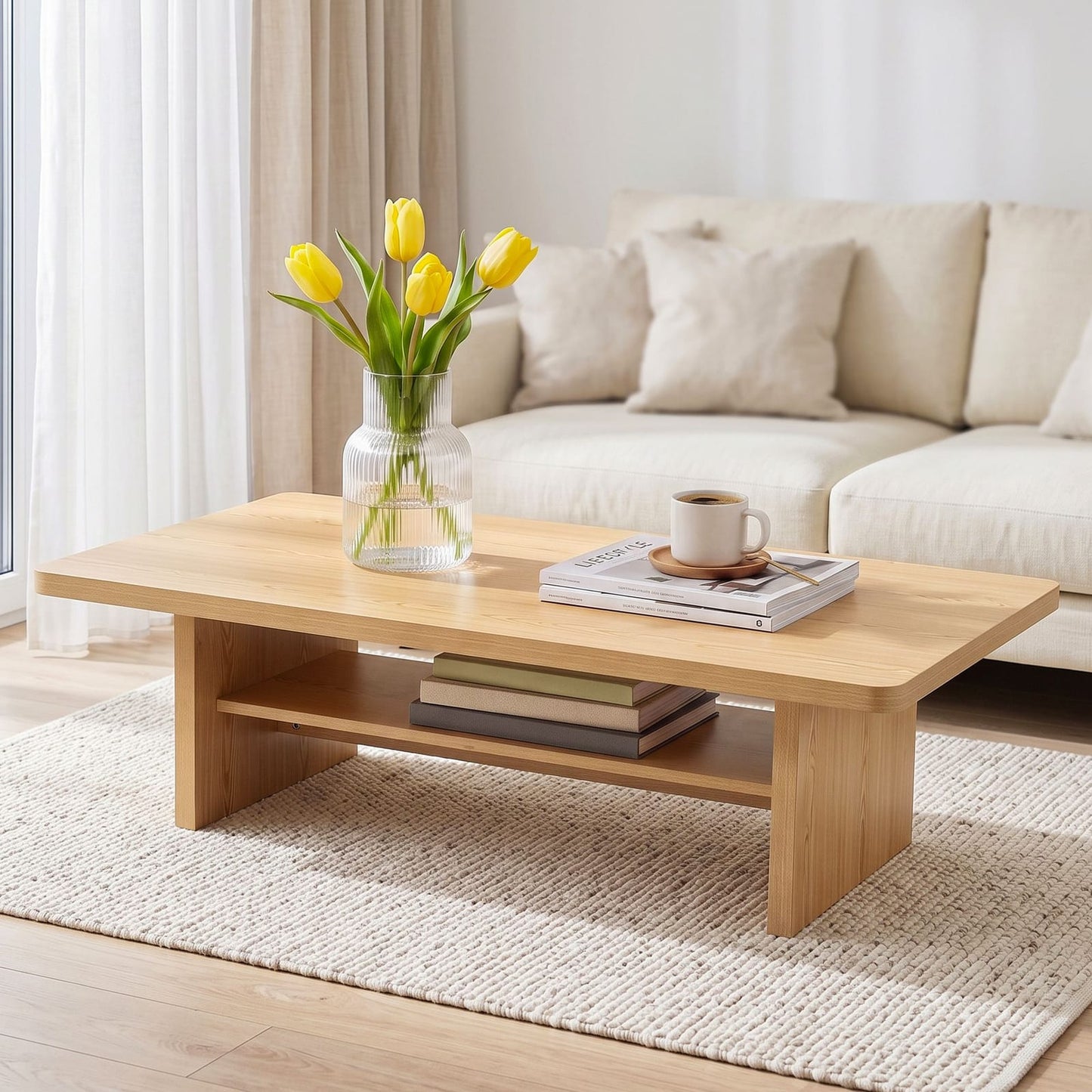 Coffee Table 110cm 2-Tier Storage Shelf | HomeAndLiving - 10