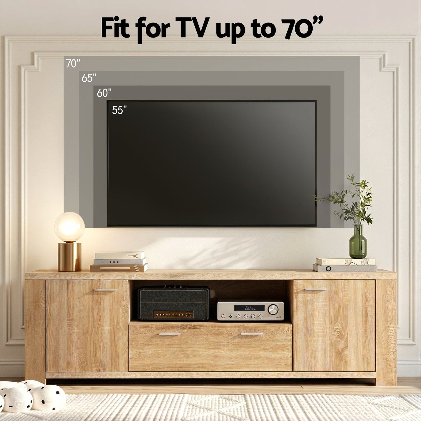 180cm Pine TV Unit Entertainment Cabinet | Home & Living - 6