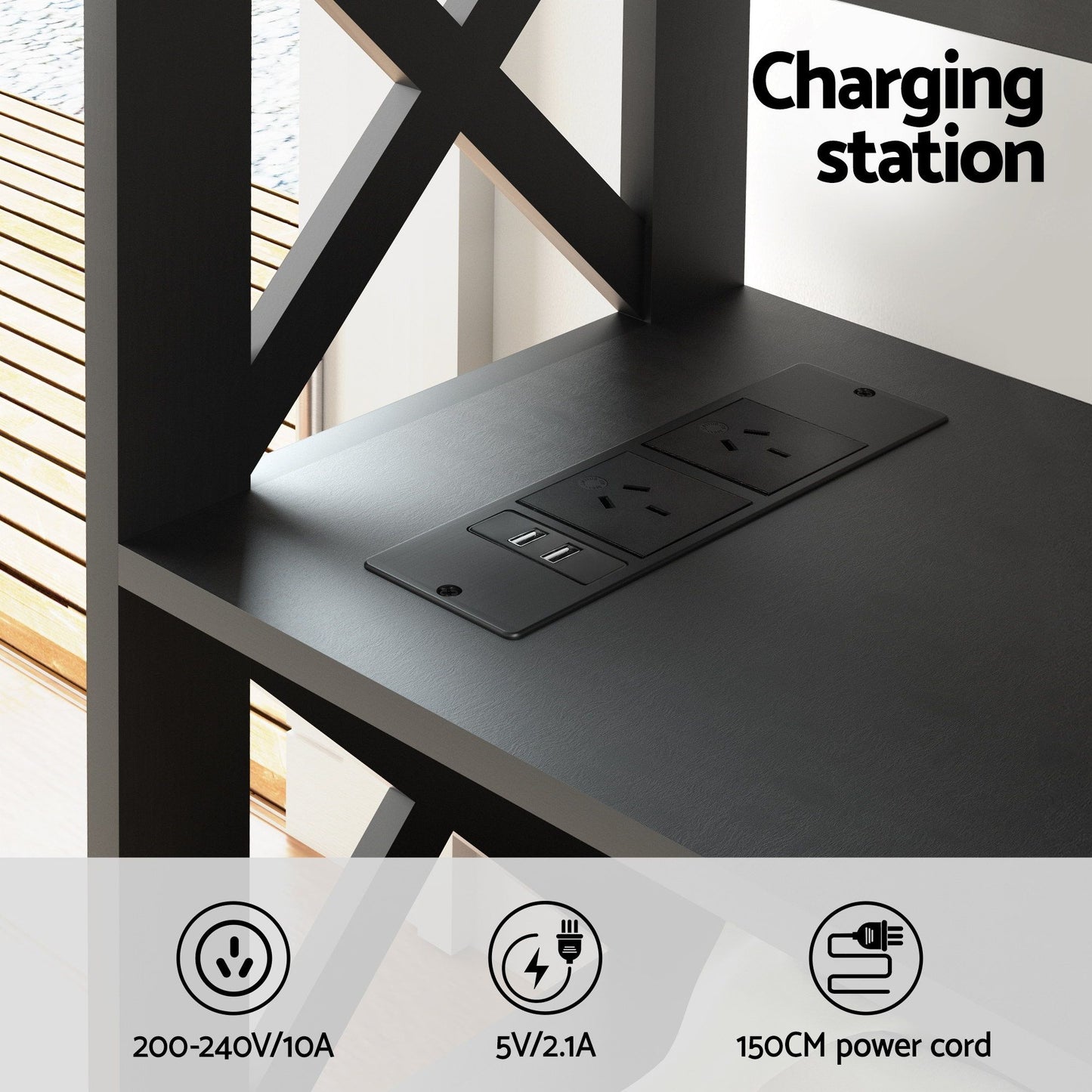 Shoe Cabinet Console Table Set Charging Station | HomeAndLiving