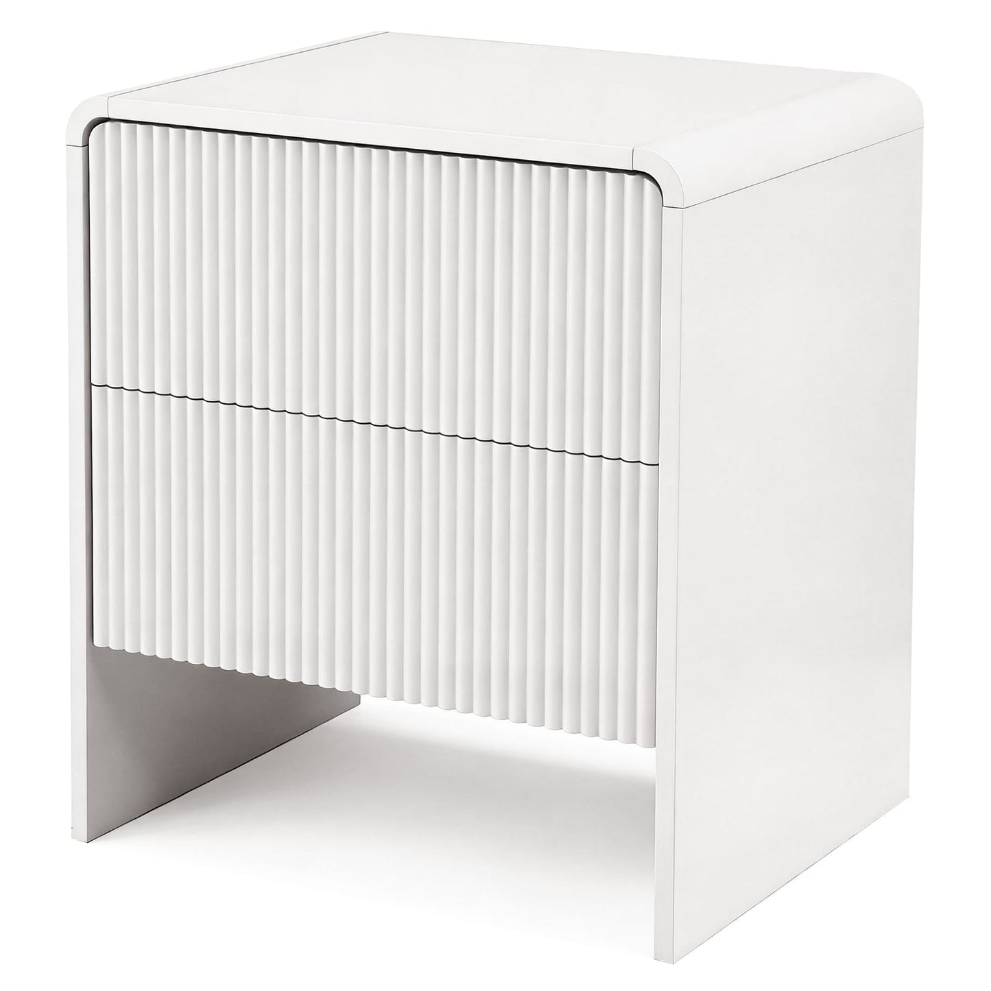 Bedside Table 2 Drawers Beige 50x40x55cm
