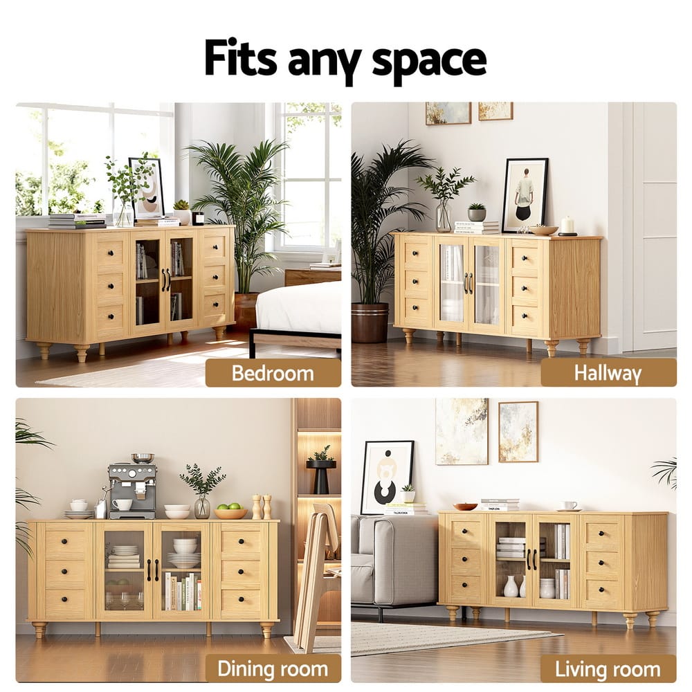 Pine Buffet Storage Cabinet 150x40x70cm