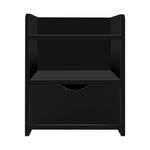 Bedside Table 1 Drawer With Shelf - Fara Black