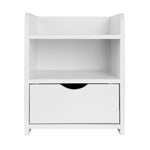 Bedside Table 1 Drawer With Shelf - Fara White