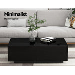 Coffee Table 4 Drawers Black Trevi