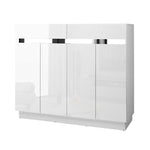 Shoe Cabinet Shoes Storage Rack High Gloss Cupboard White Drawers