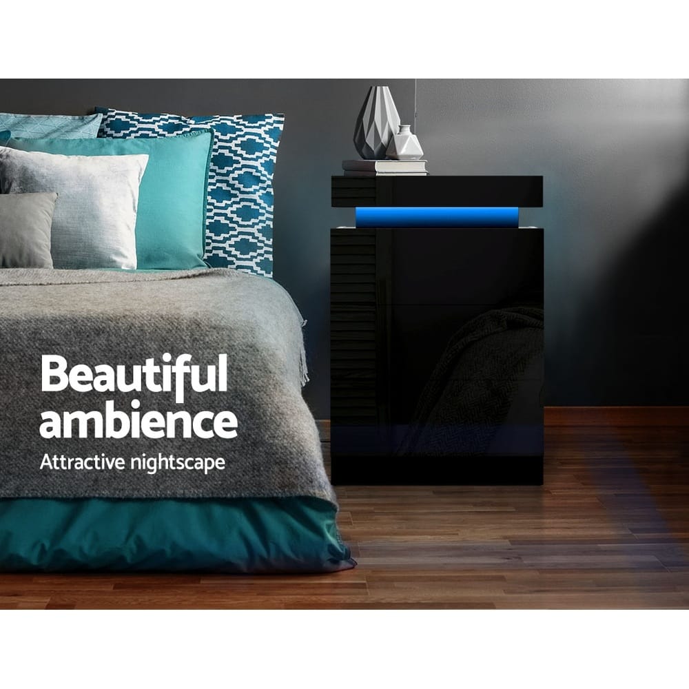 Black bedside table 45x35x68cm, view 7