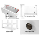Bedside Table 1 Drawer With Shelf - Bowie White