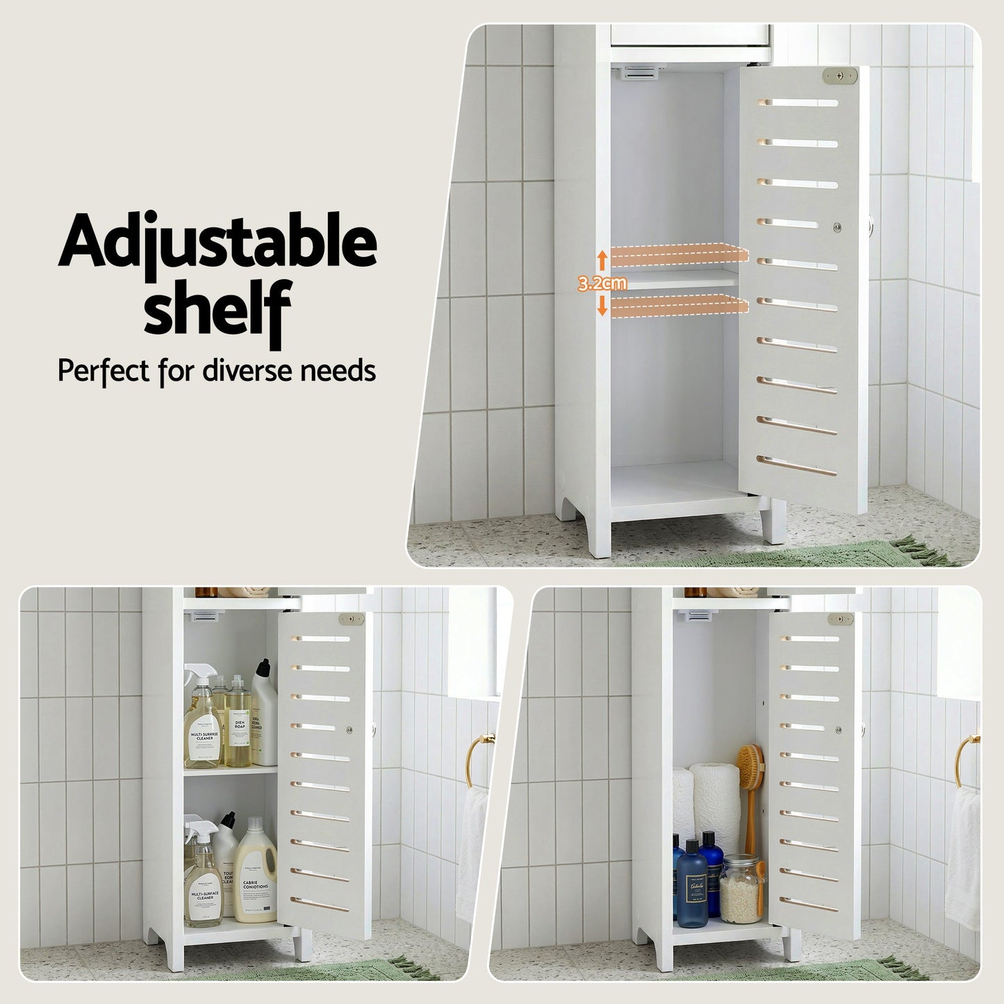 Bathroom Storage Cabinet 3-Tier Toilet Paper Holder 2x | Home & Living