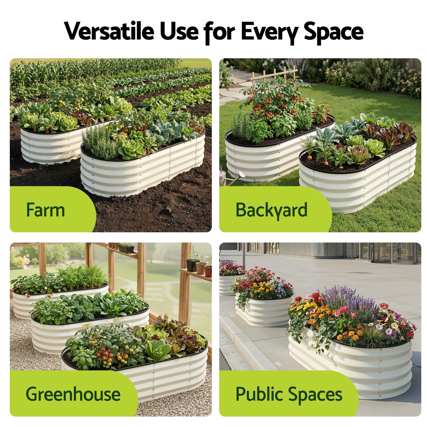 Raised Garden Bed 2 Pack Galvanised Planter Box | HomeAndLiving