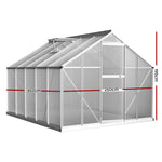 Greenhouse 3X2.5X1.95M Aluminium Polycarbonate Green House Garden Shed