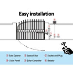 LockMaster 600KG Swing Gate Opener Auto Solar Power Electric Kit Remote Control