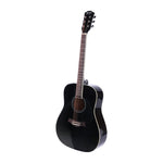 41 Inch Acoustic Guitar Wooden Body Steel String Dreadnought Black