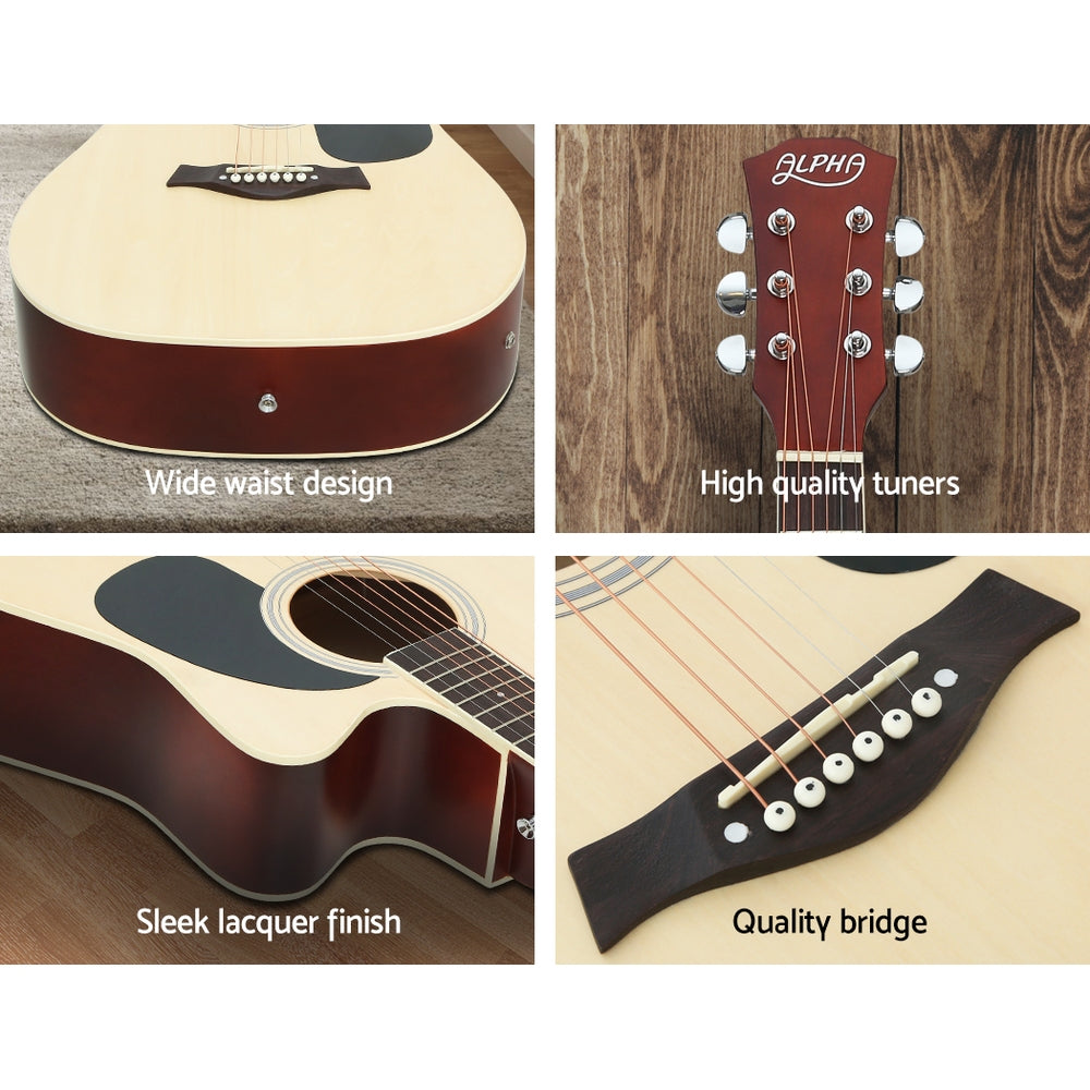 41 Inch Acoustic Guitar Equaliser Electric Output Jack Cutaway Wood