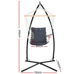 Hammock Chair With Steel Stand Armrest Outdoor Hanging Grey