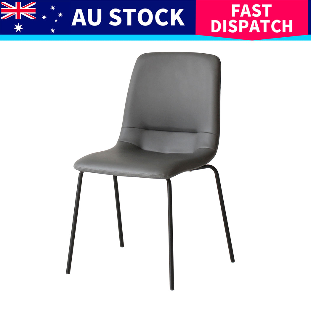 Modern Stackable Dining Chairs Kitchen Grey Set of 8 High Back