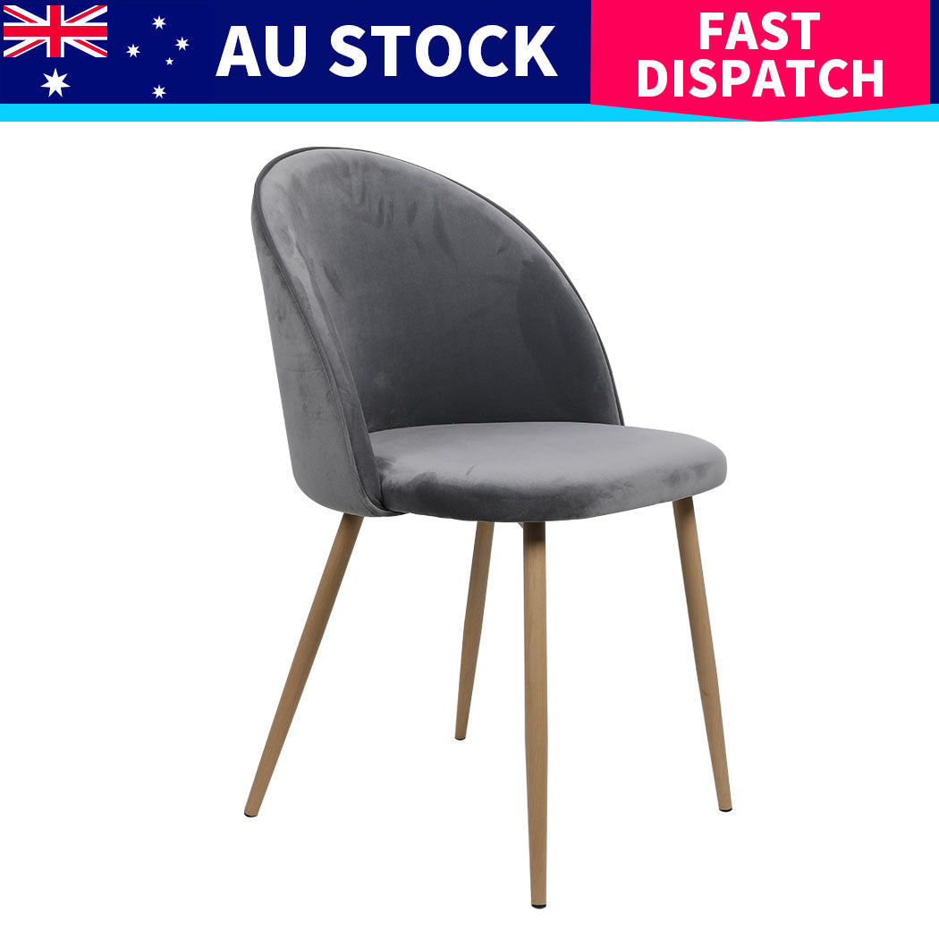 Compact 8x Dining Chairs Seat French Grey Easy Assembly Classic