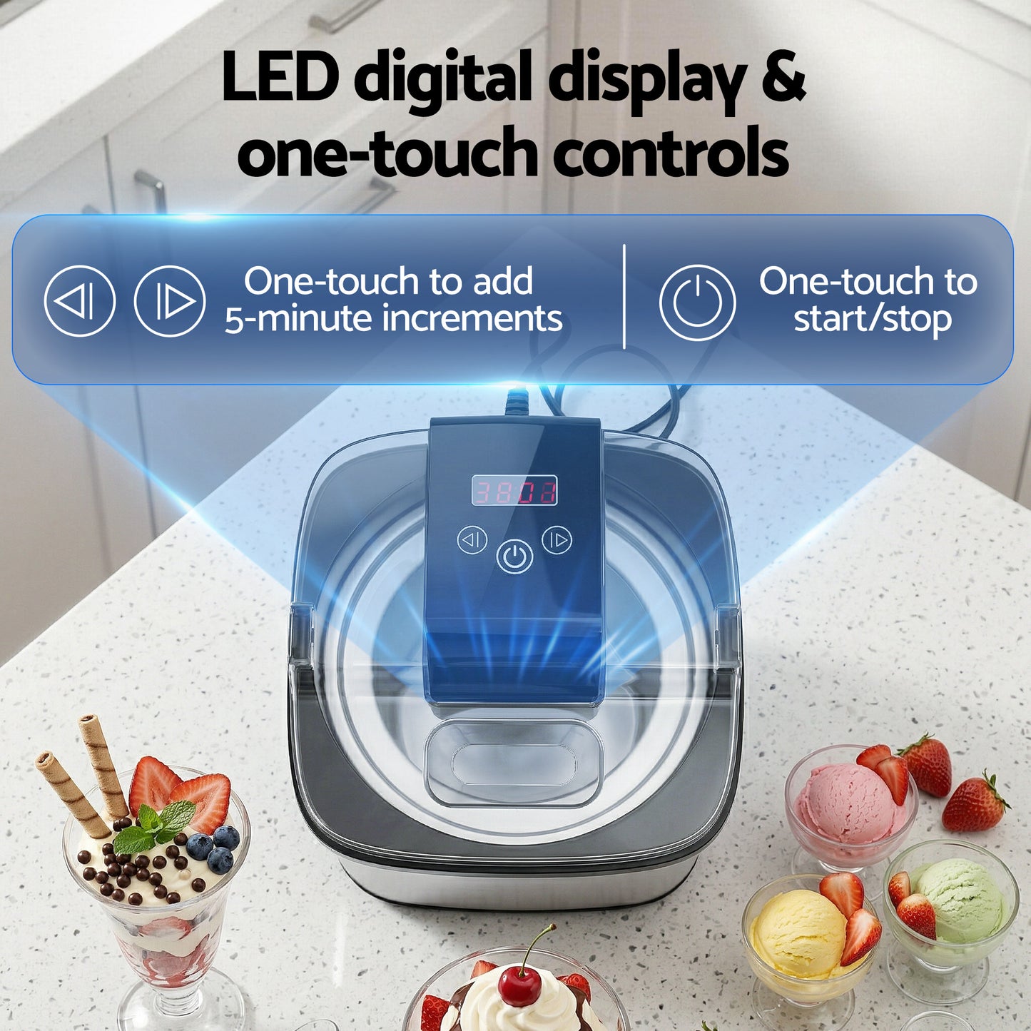 2L Ice Cream Maker Gelato Sorbet Machine | HomeAndLiving
