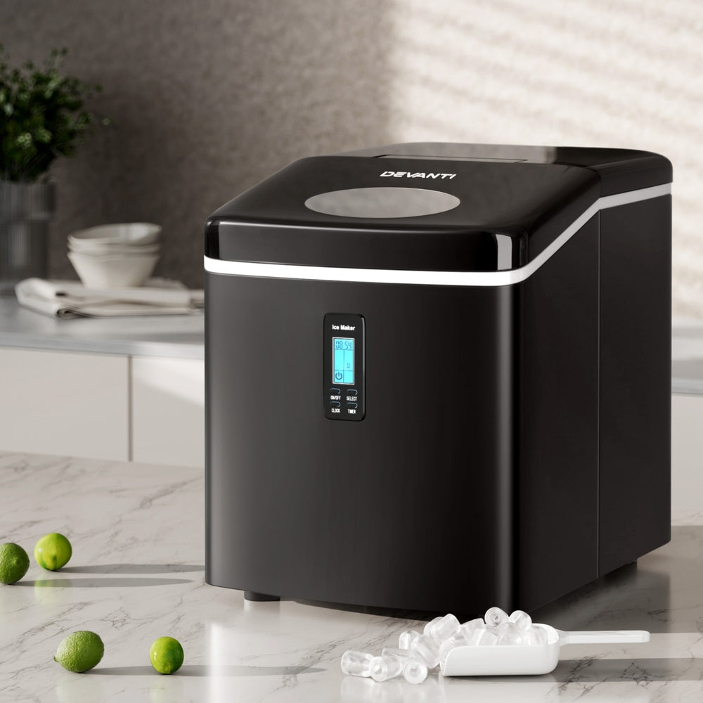 3.2L Portable Ice Cube Maker Machine Benchtop Counter Black
