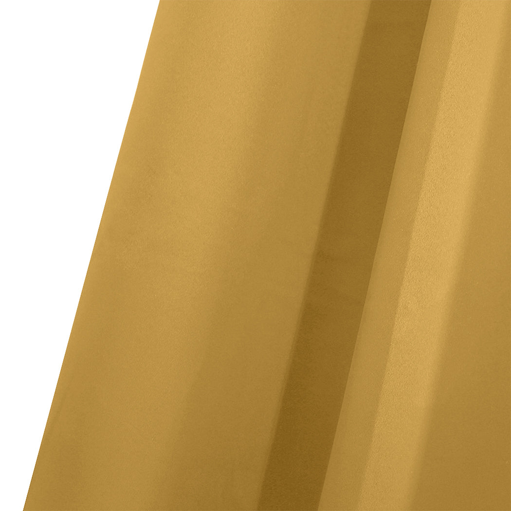 2x Blockout Mustard Curtains Panels 3 Layers