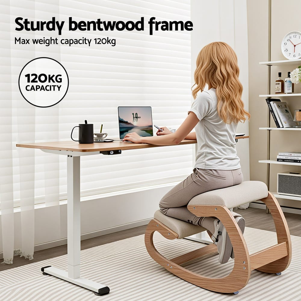 Ergonomic Kneeling Chair Beige 54.5x84x56cm