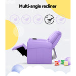 Kids Recliner Chair Purple Pu Leather Sofa Lounge Couch Children Armchair