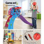 Kids Slide Set Basketball Hoop Indoor Outdoor Playground Toys 100Cm Blue