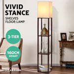 Floor Lamp 3 Tier Shelf Storage Led Light Stand Home Room Vintage White