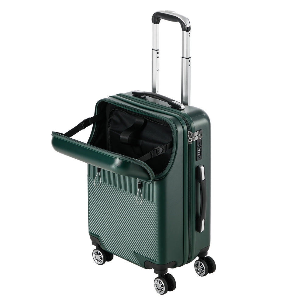 2PCS Hard Case Luggage Set TSA Lock Green | HomeAndLiving