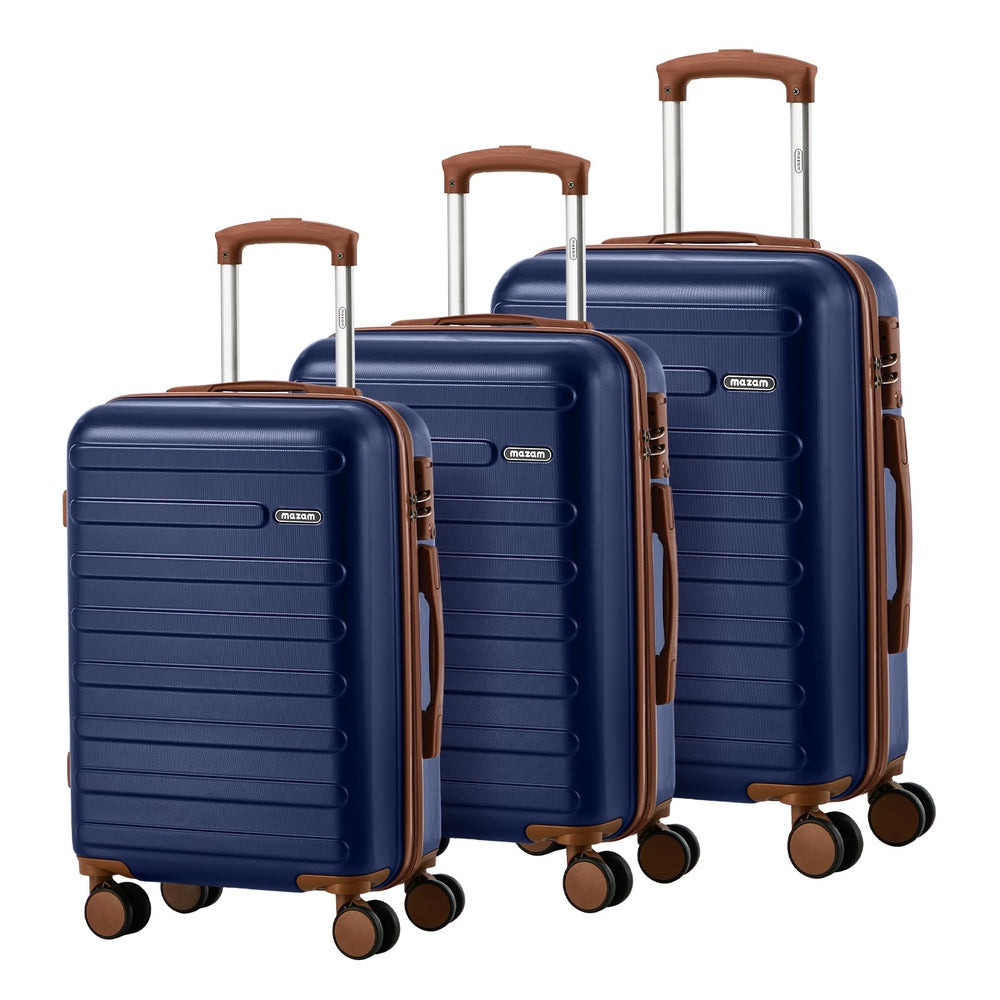 Spinner Luggage Suitcase Set Travel Collection ABS Hard Shell TSA Lock 20 24 28 Inch Black 3 Piece