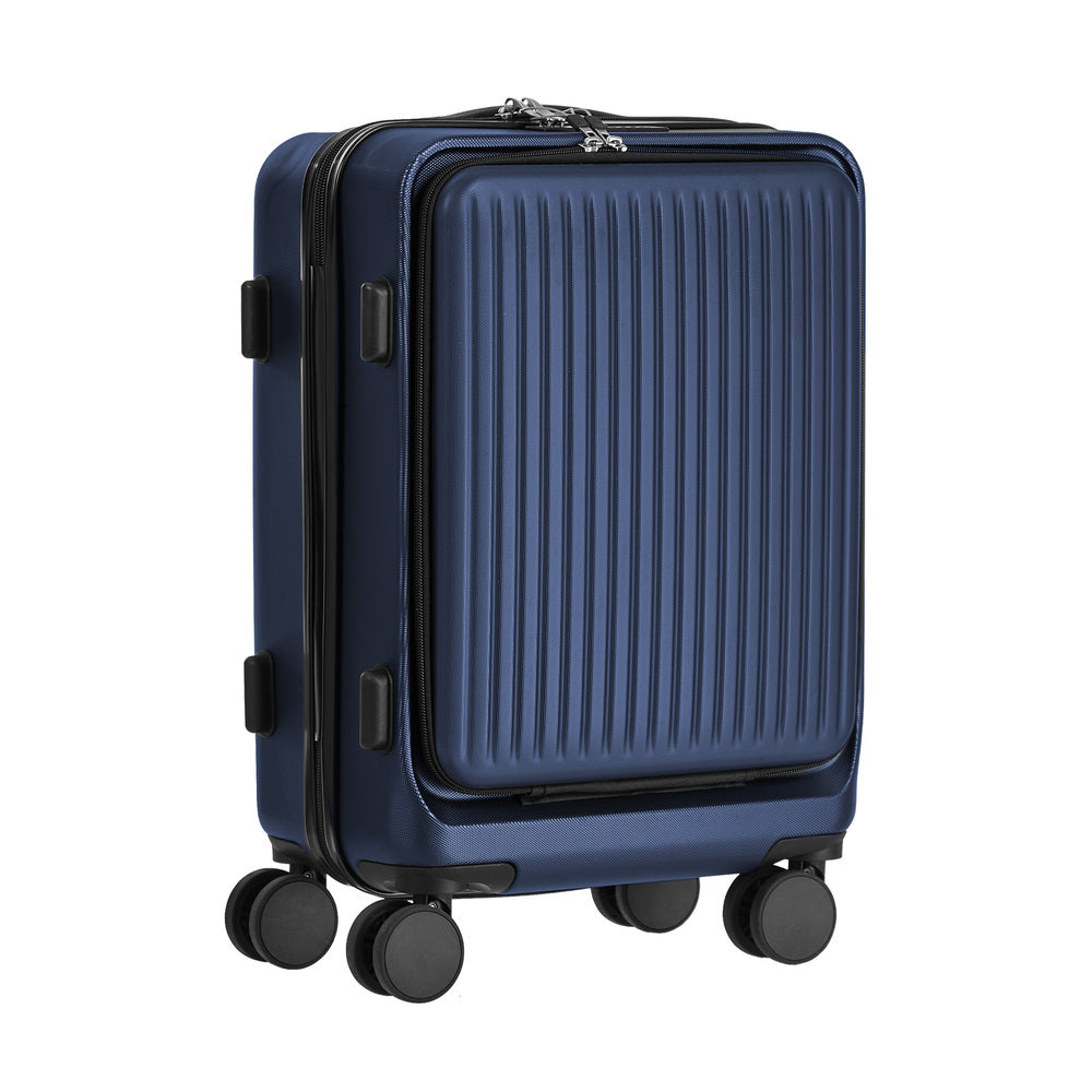 Travel Luggage 24" Suitcase Front-Opening ABS Hard Case Green Trolley