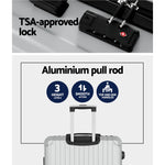 28'' Luggage Travel Suitcase Set Tsa Carry On Hard Case Light Grey
