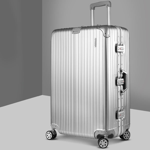  28'' Luggage Travel Suitcase Set Tsa Carry On Hard Case Light Grey