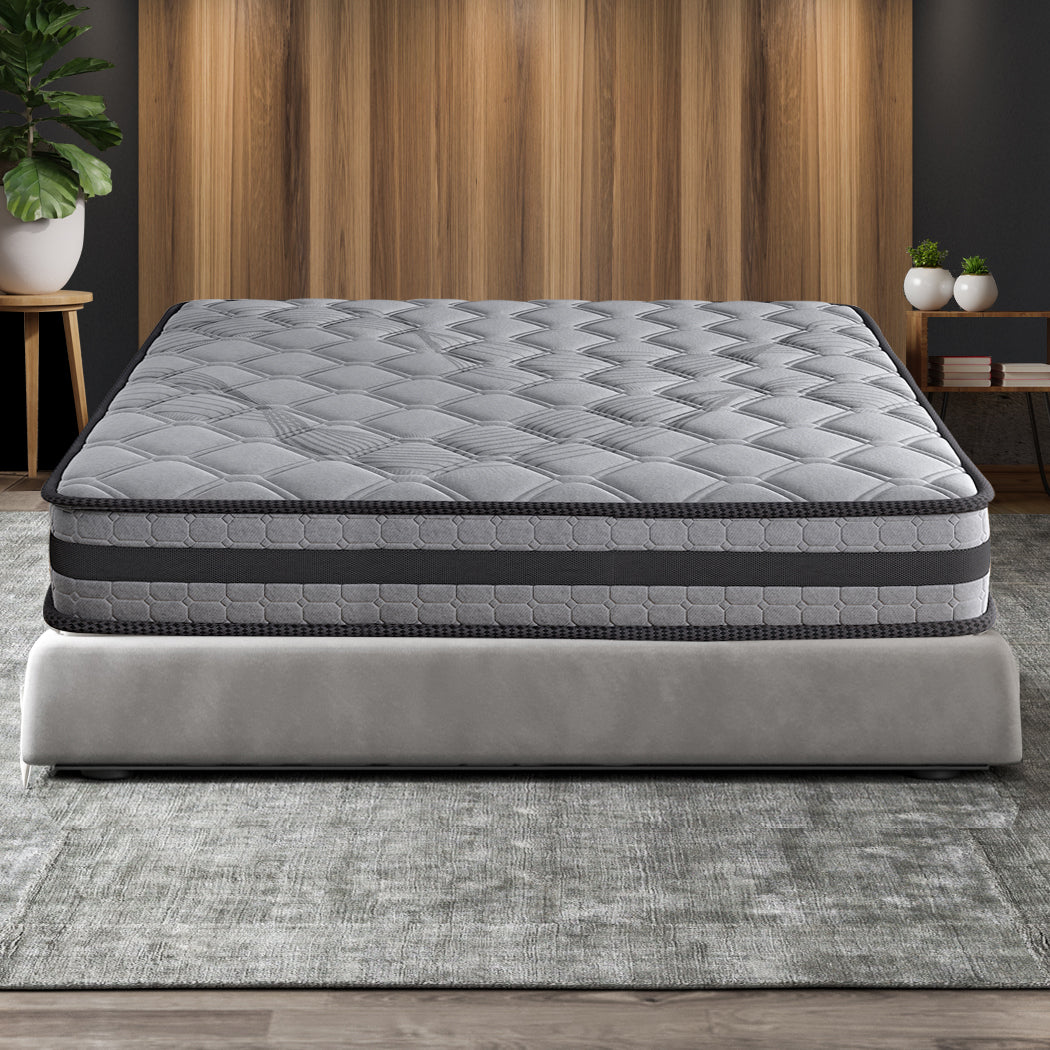 Modern Double Spring Mattress Grey Medium Firm Scandi Inspired