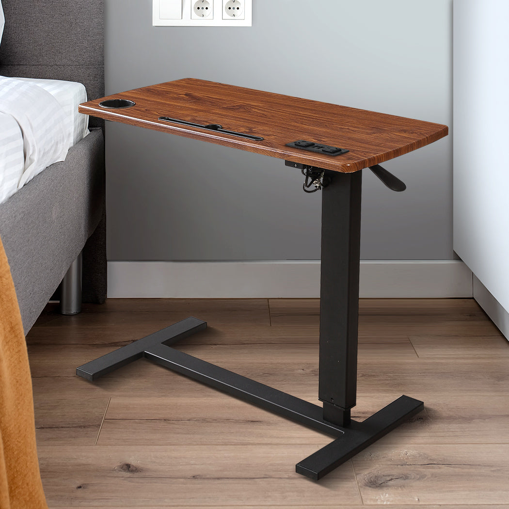 Modern Mobile Standing Desk Foldable Brown Fold Durable Frame