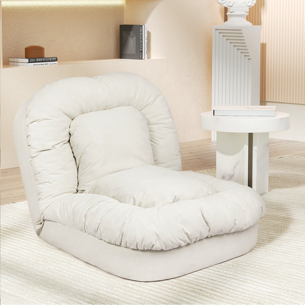 Cozy Convertible Lounge Floor Sofa Bed Wood Finish Classic