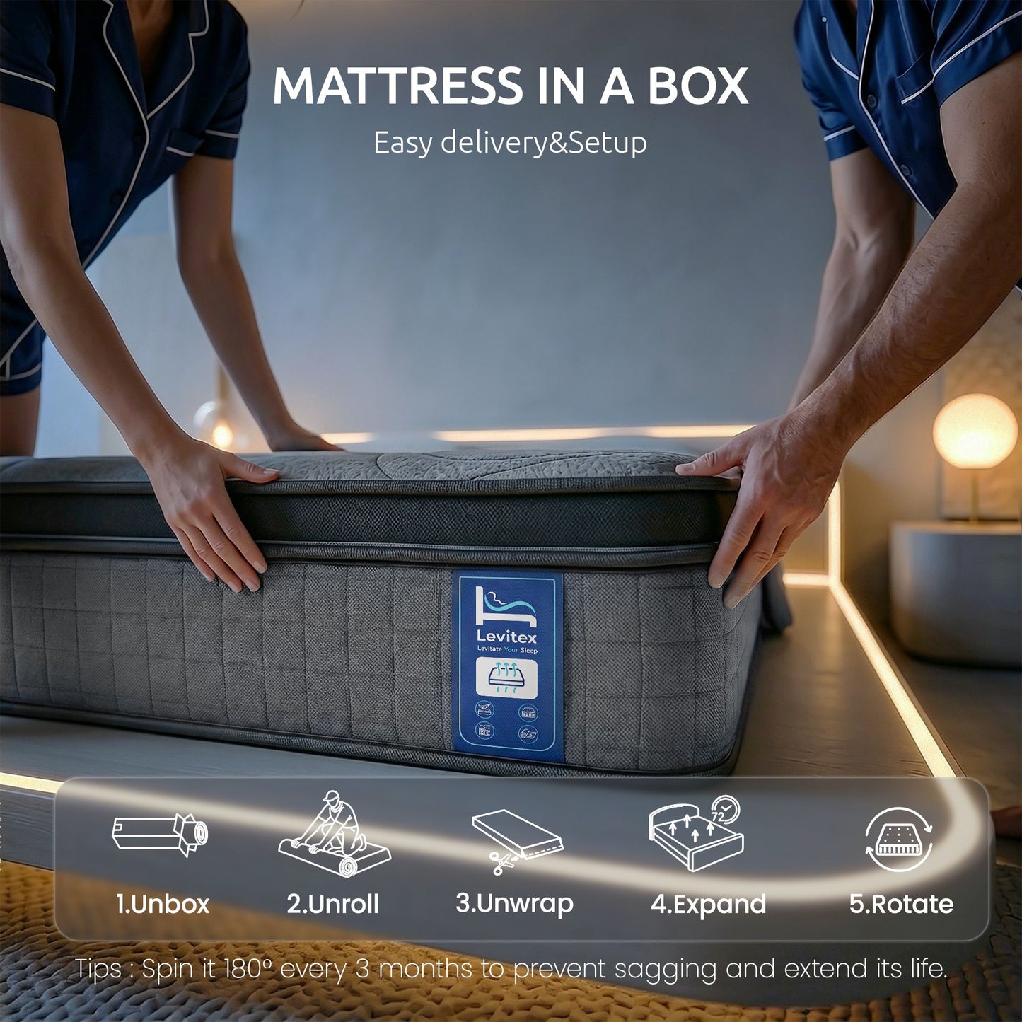 Double Mattress Extra Firm 33cm Pocket Spring | HomeAndLivin - 11