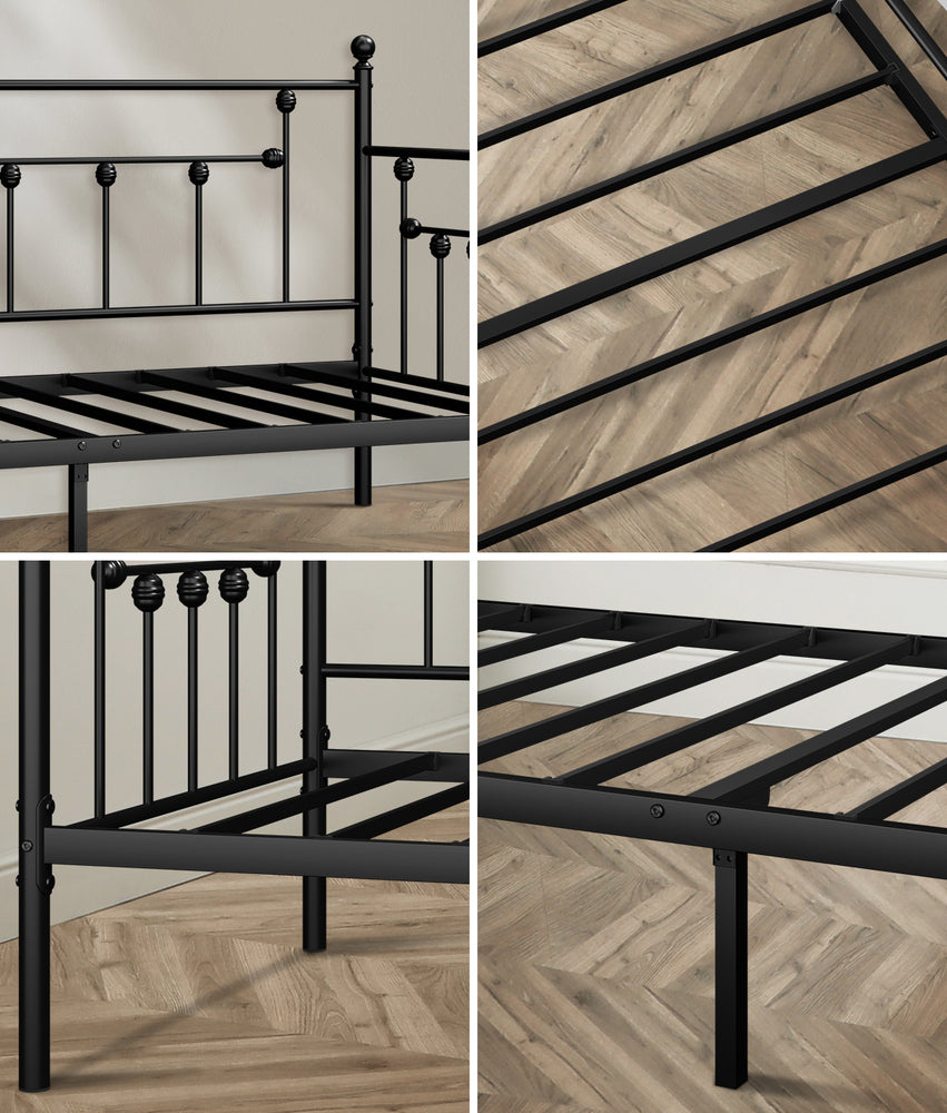 Metal Daybed Frame Single Size Steel Slat Sofa Bed
