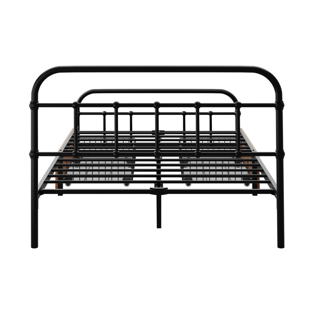 Metal Bed Frame King Single Black 209x108x83cm