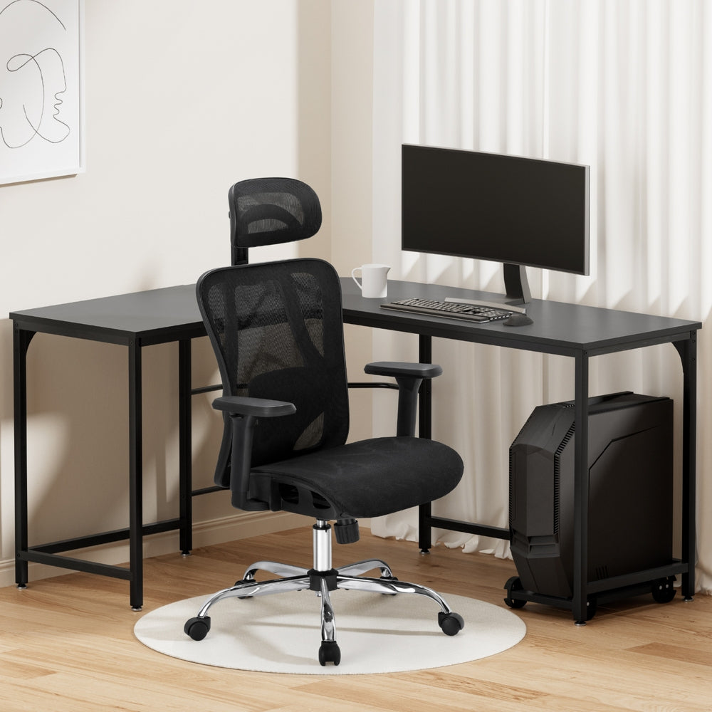 Computer Desk L-Shape Corner Desks Ergonomic Office Chair Mesh Chairs