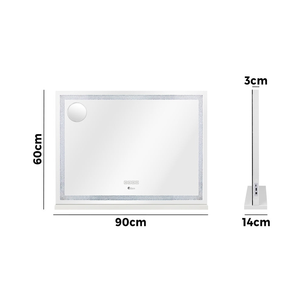 Makeup Mirror Bluetooth Copper 90x60cm