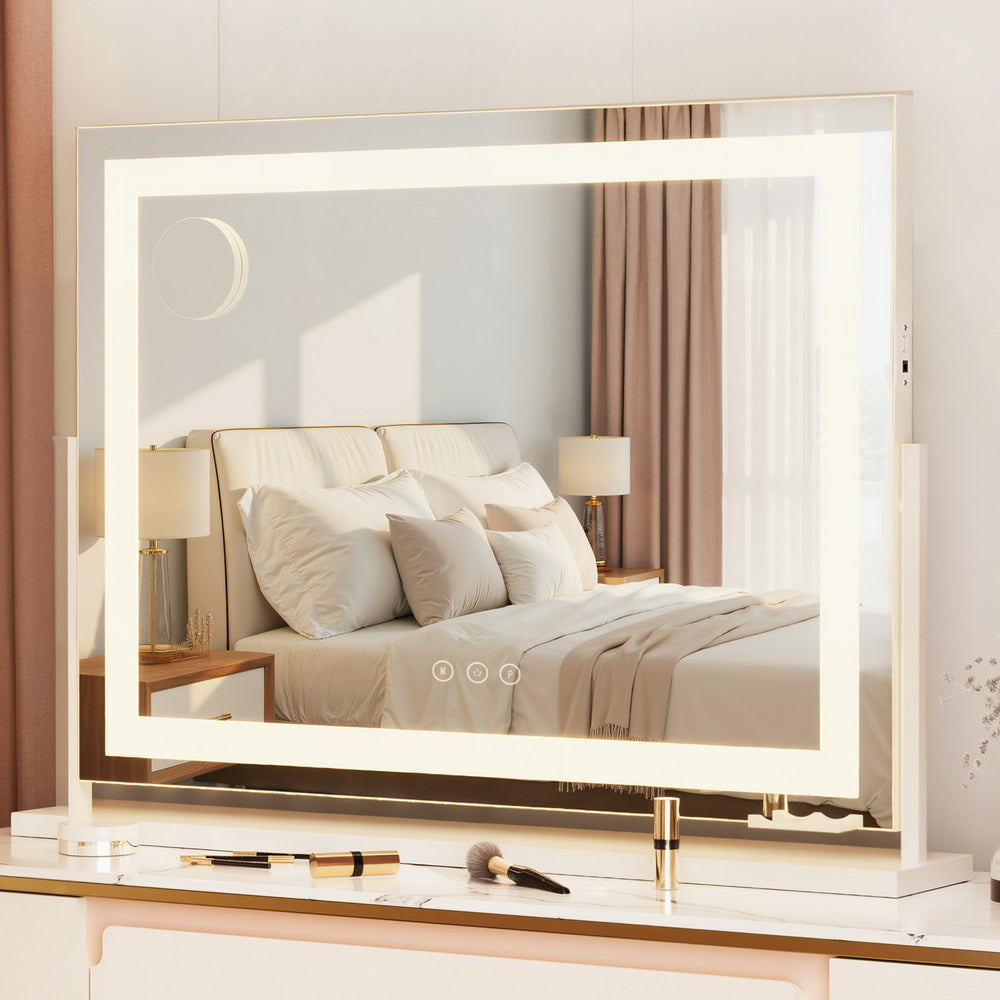 Makeup Mirror 80x58cm 360~ Rotatable Vanity Mirror with Lights Bright Light Strip Adjustable