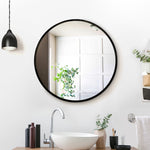 Wall Mirror Makeup 50Cm Home Decor Framed Mirrors Bathroom Round Black