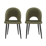 Dining Chairs Set Of 2 Velvet Hollow Green