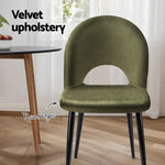 Dining Chairs Set Of 2 Velvet Hollow Green