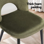 Dining Chairs Set Of 2 Velvet Hollow Green