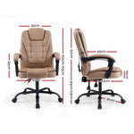 2 Point Massage Office Chair Pu Leather Espresso