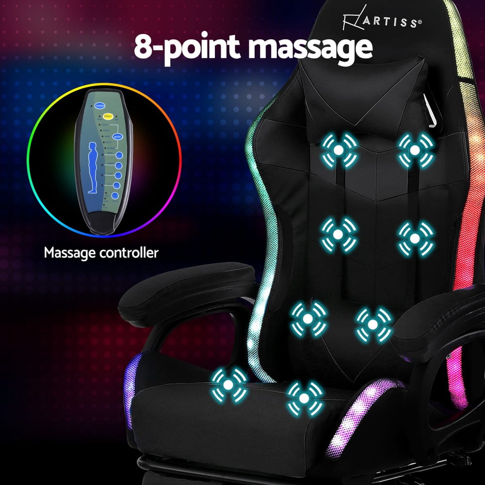 Gaming Chair With Massage 66x66x117cm
